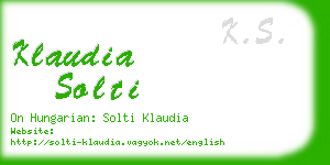 klaudia solti business card